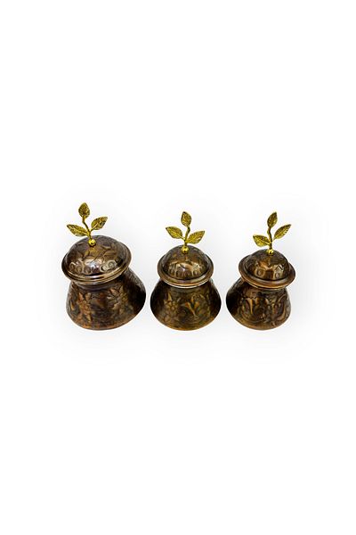 EFEMİR Oxidized 3 Size Copper Spice Set