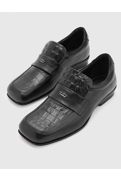 İLVİ Yukki Genuine Leather Men's Black Loafer Shoes