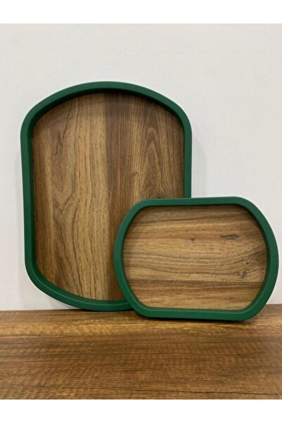 Şahinhome 2'li Lüx Kayın Ahşap Sunum Tepsisi - Sunumluk - Banyo Düzenleyici -...