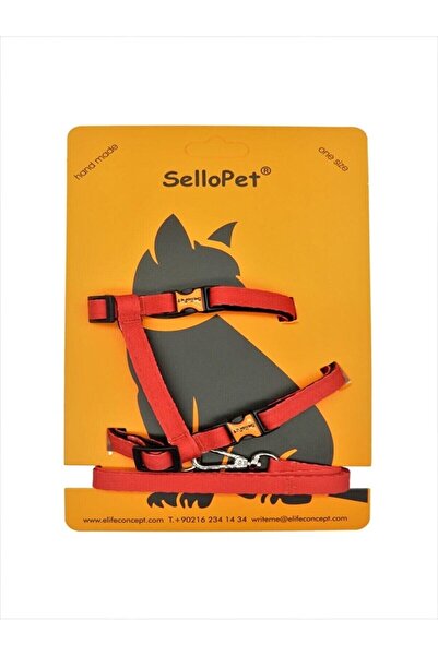 SelloPet Cat Collar Walking Set Red Color