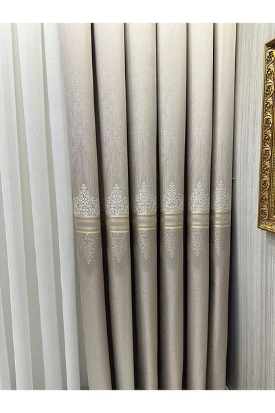 NİVEMESHOME Nivemeshome Titus Fj632145 V-5228 Mink 1/3 Frequent Pleated Background Curtain Apm