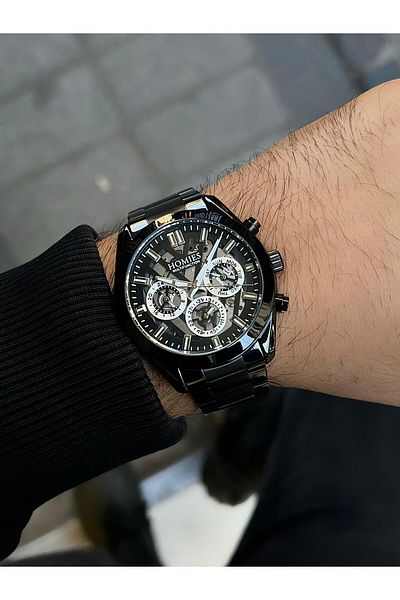 Homies Homi̇es Men's Wristwatch Steel Stainless Cord 3 Atm Waterproof 2 Year Warranty Black Men's Wristwatch