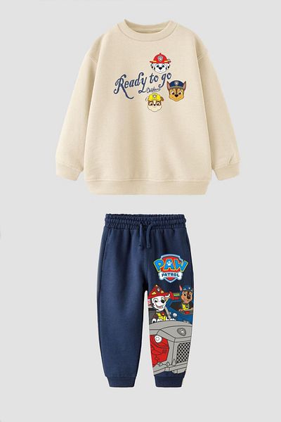 Monila Boy's Paw Patrol Printed 3 Thread Fabric Cotton Top Set