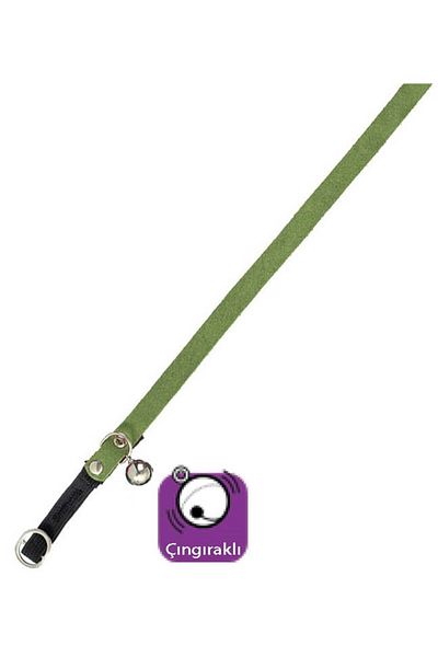 Karlie Velvet Cat Collar with Rattle 30cm Green