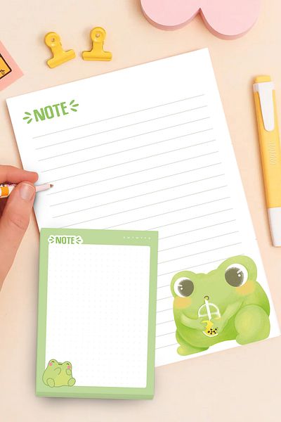 Copyder Cute Frog Themed Memo Pad Notepad Notebook Set 50 Sheets