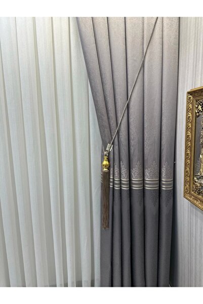 NİVEMESHOME Nivemeshome Titus Silver Fj 632145   V-5422 1/3 Κλείσιμο πλισέ κουρτίνα φόντου Apm