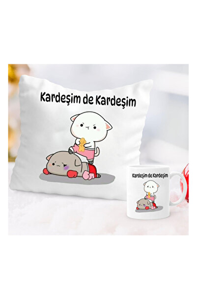 HEN GSM kardesim de kardesim yazili yastik kupa set