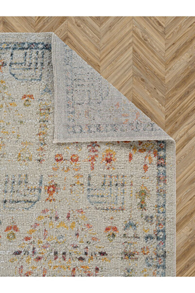 Konfor Halı Antik 1112 Klasik Vintage Salon Halısı Bej Retro Mutfak Halısı Tozumaz İnce Makine Halısı