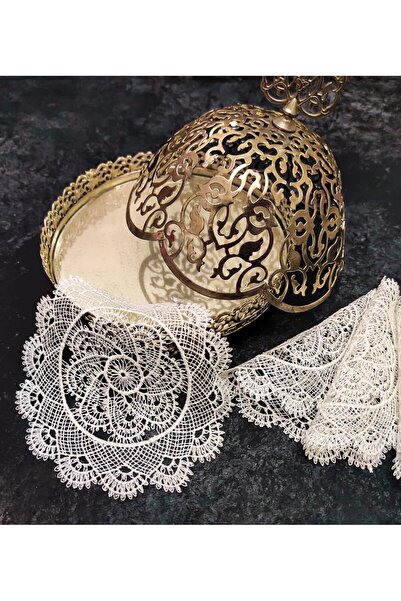 Çt Çeyizci Tekstil 6 قطع من مناديل العرض - كوكتيل، حامل تقديم القهوة، قاعدة أ...