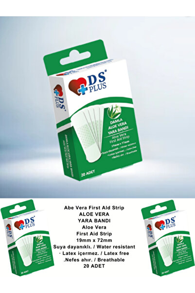 DS Sağlık Yara Bandı ALOE VERA First AİD Strip 19mm x 72 mm 20 li
