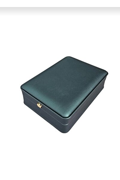 BURAKKUTU Deri Orta Boy (11X16 Cm) Mini Set Kutusu Lüks (Yeşil)