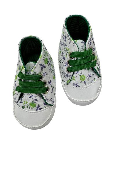 Esterella Glittery Flower Pattern Baby Shoes/ Lace-Up Soft Non-Slip Sole Moccasin/ First Step Baby Shoes