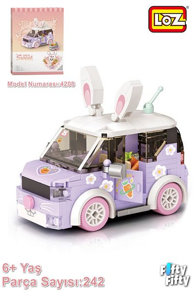 Vagonlife Loz Mini Block Series - Purple Car Lz4208 (242 Pieces) Toy Building Set