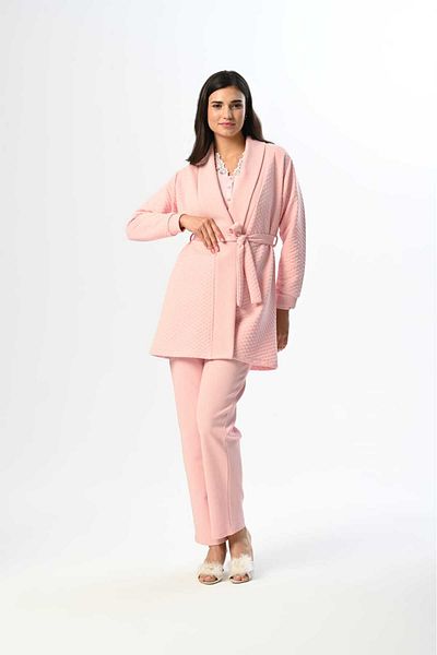 Marilyn Club Short Dressing Gown Long Sleeve Pajamas Set Women's 3-Piece Set