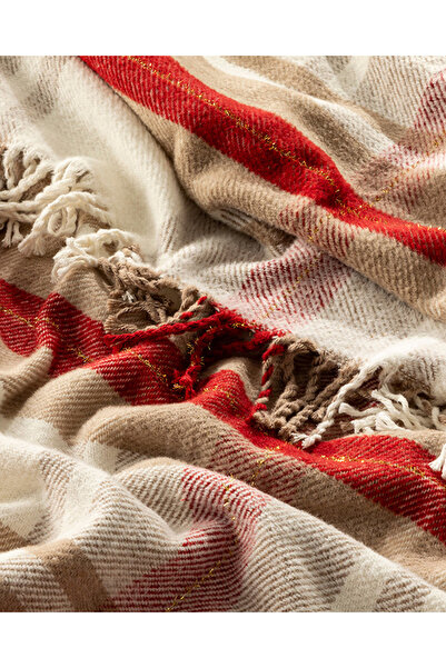 English Home Mackenzie Blanket, Beige - Red, 150X200 cm