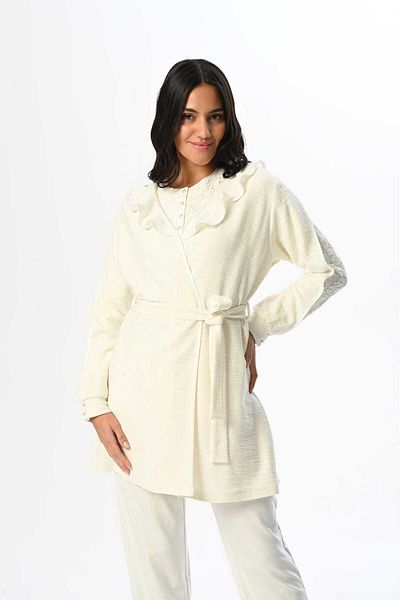 Marilyn Club Long Sleeve Women's Pajamas Set with Dressing Gown Set of 3