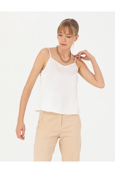 Pierre Cardin Ecru Satin Regular Fit Blouse 50273057 -Vr019