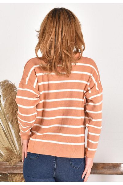 DOĞRUPARK TEKSTİL Pulover cu guler polo cu dungi Locamz Knitwear