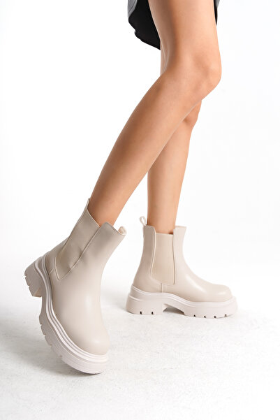 Lively Stylish Chelsea Kadın Yandan Lastikli Günlük Kalın Taban Bot