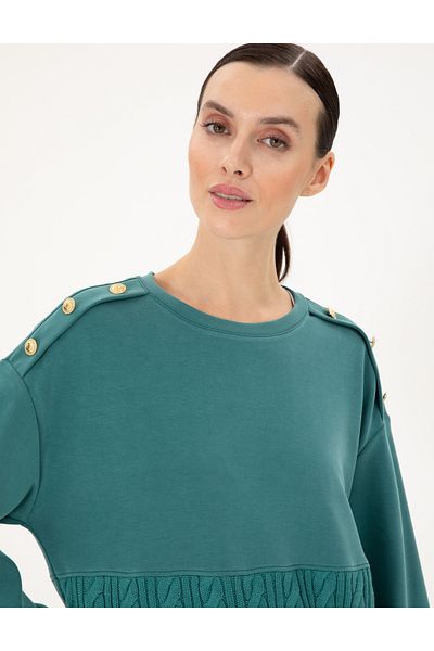 Pierre Cardin Dark Green Regular Fit Modal Fabric Sweatshirt 50290933 -Vr079