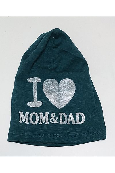 babymarkt Flexible Knitted Combed Cotton I Mom & Dad Printed Baby Kids Beanie