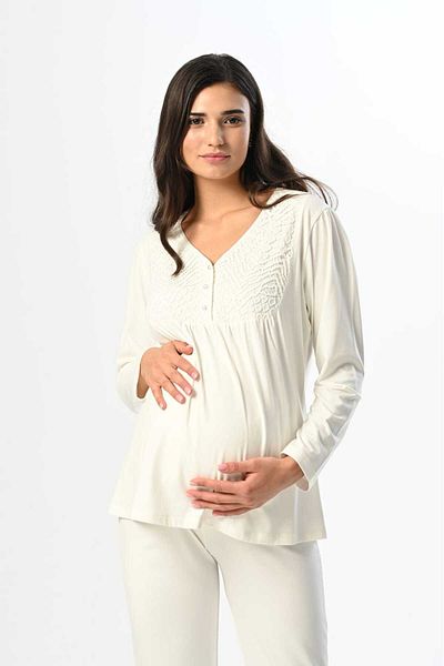 Marilyn Club Long Sleeve Maternity-Pregnancy Pajamas Set with Dressing Gown Set of 3