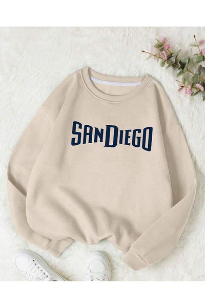 FAVORİST Φούτερ SANDIEGO Printed Oversize Fit Crew Neck