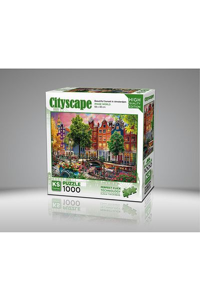 Ks Games Beautiful Sunset in Amsterdam 1000 Piece Puzzle