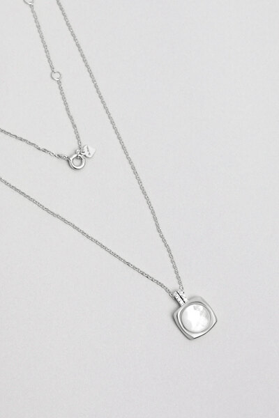 So CHIC... Vintage 18 Ayar Beyaz Altın Kaplama 45 Cm Gümüş Minimal Kolye