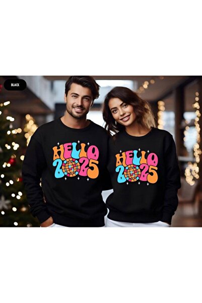 Pink Sky Hanorac oversize imprimat de Anul Nou 2025