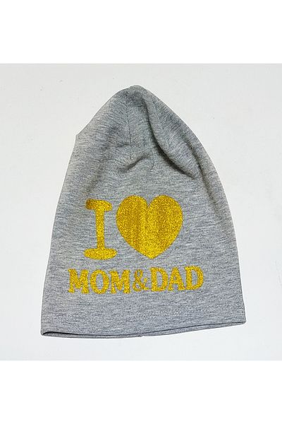 babymarkt Flexible Knitted Combed Cotton I Mom & Dad Printed Baby Kids Beanie