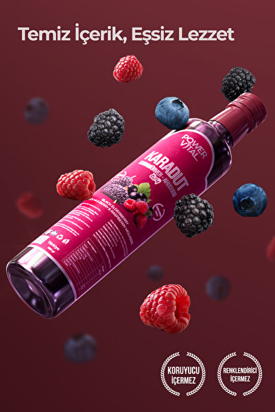 Power Vital Karadut & Karamürver & Ahududu Özü - Katkısız 680 gr