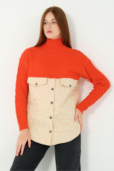 Hatun Atila Pulover portocaliu Hatunatila Baklava Knitwear - Matlasat, impletit 4874