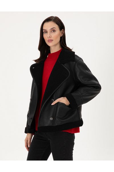 Pierre Cardin Black Regular Fit Coat 50295947 -Vr046