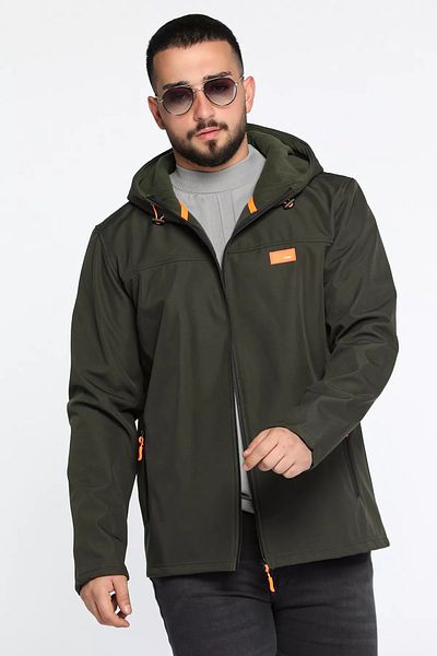 MİSHAR İTALİA Ανδρικό εποχιακό παλτό Khaki Hooded Fleece