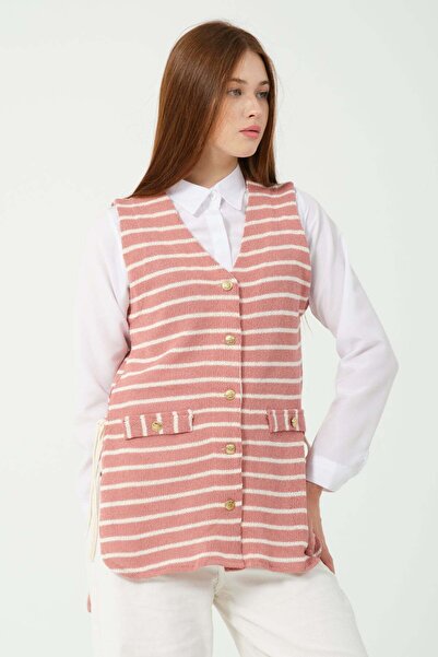 Hatun Atila HatunAtila 7707 Модель Трикотажний жилет з квітковим візерунком