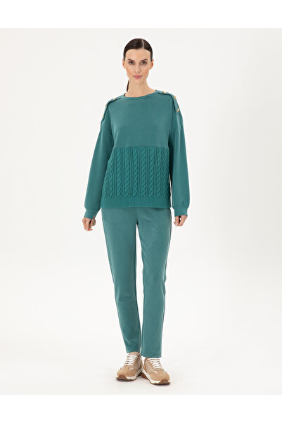 Pierre Cardin Koyu Yeşil Regular Fit Modal Kumaş Sweatshirt 50290933-VR079