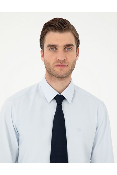 Pierre Cardin Cămașă de bază cu mânecă lungă, albastru deschis, slim fit 50297903-VR003