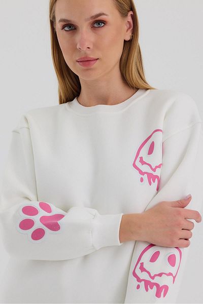 Ceylen Πολύχρωμο φούτερ Unisex Oversize με στάμπα
