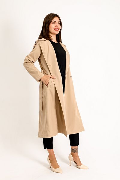 Quen Women's Beige Trench Coat