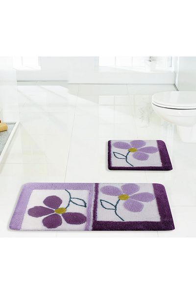 Moda Dekor Acrilic Miff Purple 60x100 - 60x50 Cm Covoraș de baie din 2 piese