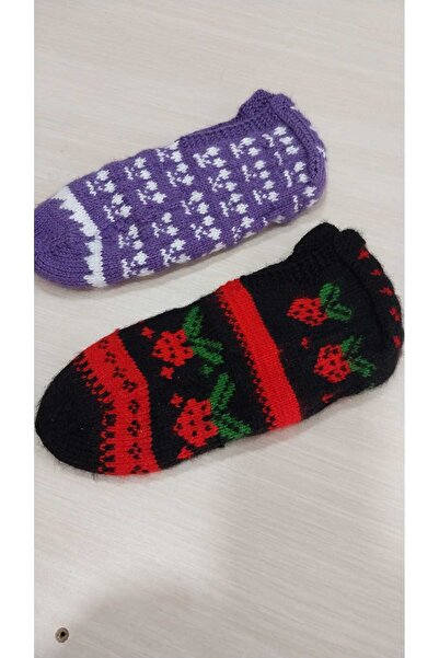 Papatyam قطعتان من الحياكة اليدوية بخمسة أسياخ - أحذية منزلية وأحذية مصنوعة يدويًا