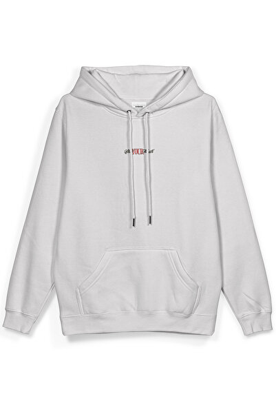 Overoz Оверсайз худі з принтом на спині, екрю, світло-бежевий H1194