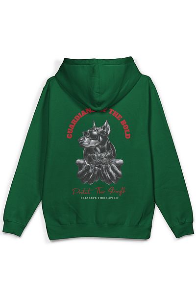 Overoz Φούτερ με στάμπα Doberman με πράσινη κουκούλα