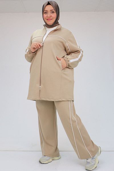 Eslina 47082 Σετ παντελόνι Osyho Mink Plus Size - με μπούκλες