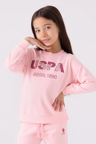 U.S. Polo Assn. Πόλο Ασν. Κορίτσι - Dusty Pink 1890 Σετ φόρμας με τρεις κλωστές