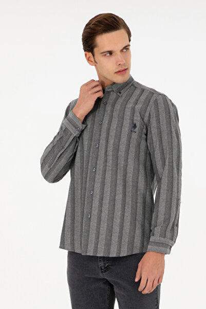 U.S. Polo Assn. Erkek Gri Uzun Kollu Gömlek 50293467-VR024