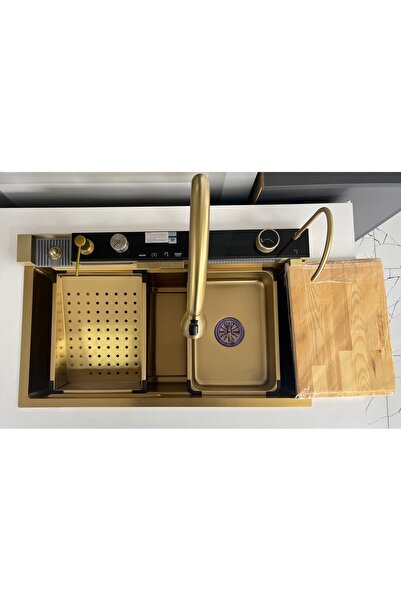 Asil Krom Tam Otomatik 9 Fonksiyonlu Şelale Evye Gold