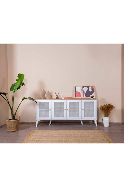 VOW HOME LIVING Calvin Beyaz Konsol Hazeran %100 Mdf