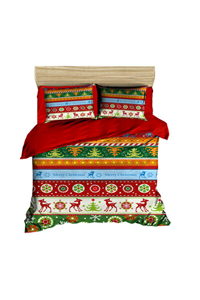 Fabeteks Merry Christmas New Year - Digital Duvet Cover Set with Ornament and...